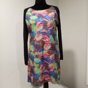 VIVANTE MULTI COLOR PRINT LONG SLEEVE TUNIC | DRESS WOMEN SIZE XL